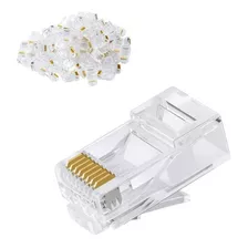 Conector Rj45 Cat6 Banho De Ouro Cabo De Rede Kit 200 Pçs