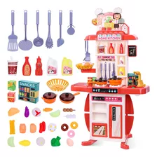 Juguetes Cocina Niños Infantil 54pzs 95cm Luz Sonido Vapor