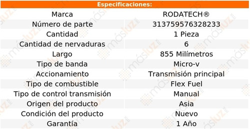 (1) Banda Accesorios Micro-v Explorer 4.0l V6 02/05 Foto 2
