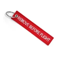 Chaveiro Vermelho Bordado Remove Before Flight 