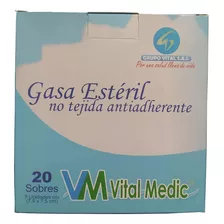 Gasa No Tejida Vital Medic 20 Sobres De 7.5cm X 7.5cm Color Blanco