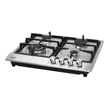 Parrilla A Gas Empotrable Inox Foset 4 Quemadores Paga-4ex Color Plateado