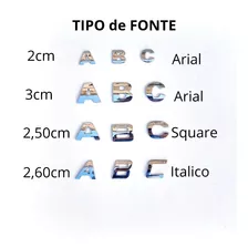 Emblemas Letras P/carro 9 Unid 3cm Alt Arial, Autocolante