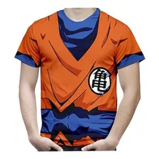 Camisa Camiseta De Uniforme Goku Dragonball Z Gt 3d Mangá