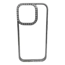 Capa Transparente Com Detalhes Em Diamante Para iPhone