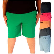 Bermuda Moletom Plus Size Masculina Confortável Kit 05 Peças