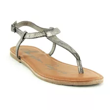 Sandalia T Flat Romana American Rag Talla 40,40.5 Plateada