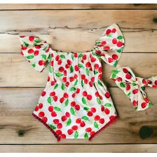 Conjunto Body De Bebê Menina Com Faixa Florais 100% Algodão.