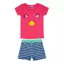 Pijama Infantil Menina Bebê Algodão Conjunto Tip Top