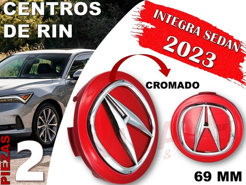 Par De Centros De Rin Acura Integra Sedan 2023 69 Mm (rojo) Foto 2