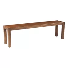 Banco Dumai 160cm Madeira Maciça Walnut Escovado - Gran Belo