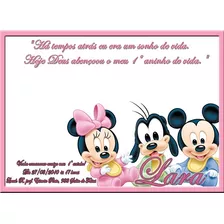 Arte Digital Convite Virtual Minnie Mickey Baby Disney