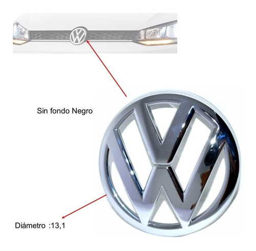 Emblema Persiana Cromado Volkswagen Fox Modelo 2015 A 2020 Foto 2