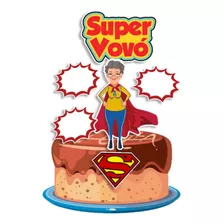 Topo De Bolo Personalizado Super Vovó