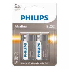 Pila C Alcalina Philips Lr14 1.5v Blister X 2 Unidades
