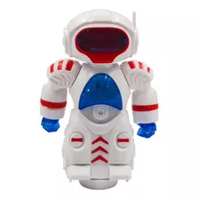 Brinquedo Robô Super Bot Dançarino Com Som E Luz Articulado Cor Branco