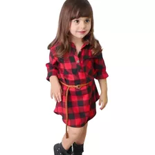 Vestido Bebe Menina Xadrez Com Cinto Blogueirinha 
