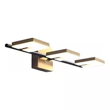 Artefacto Barra Led Baño Espejo 3 Lamparas Color Dorado