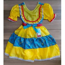 Vestido Infantil Festa Junina Junino Tam 3 + Tiara