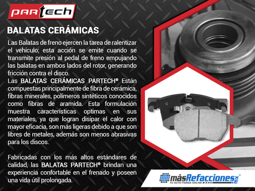 Balatas Ceramicas Del Scion Tc 2.5l 4 Cil 11 Al 16 Partech Foto 7