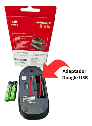 Mouse Sem Fio  M-w15bk -  C3tech Preto