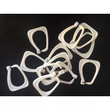 12 Ganchos Rectangular Cortina De Baño Plástico Blanco