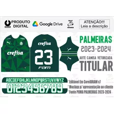 Arte Vetor Camisa E Caneca Palmeiras 23/24 + Fonte Puma