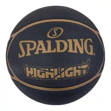 Balón Basketball Spalding Highlight #7 Negro Dorado // Bamo
