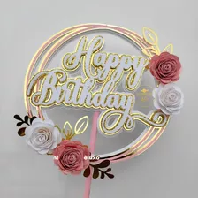 Arquivo De Corte Topo De Bolo - Happy Birthday Circular