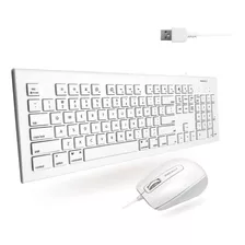 Mouse Macally, Con Teclado/blanco/con Cable