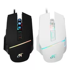 Mouse Gamer Blanco Y Negro Usb 6d 1000 A 6400 Dpi Sunplus 