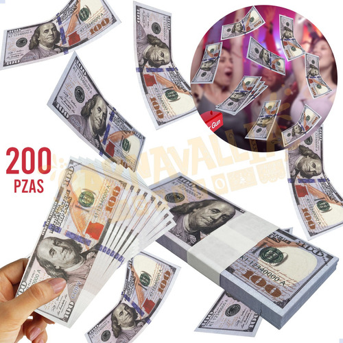 200 Billetes Didácticos Juguete Dinero 100 Dolares Utilería 