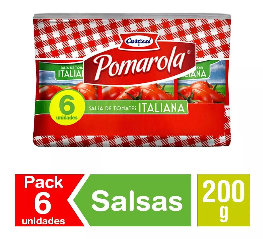 Pack Salsa De Tomate Pomarola Italiana 6 Un De 200 G