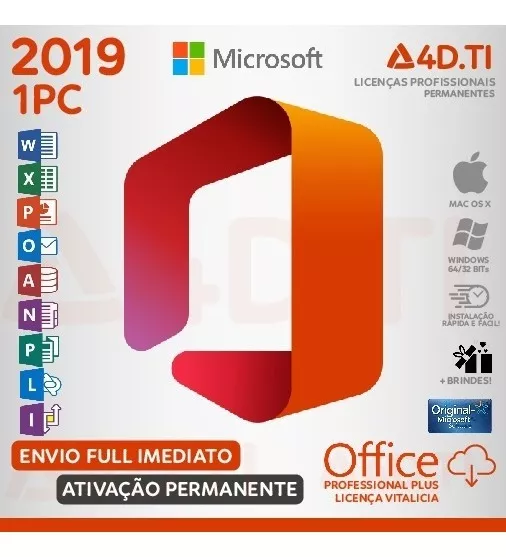 Licença Office 2019 Proplus Receba Agr, Vitalicio-c/garantia