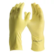 Luva Látex Limpeza Multiuso Cozinha Serviço Antiderrapante Tamanho P - Amarelo
