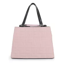 Bolsa Satchel Para Mujer Cloe Acolchada Con Asa Rubber Color Rosa