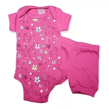 Conjunto Bebê Jardim Pink Com Short - Kappes