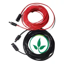 Fio Cabo 6mm 1m Preto + 1m Vermelho + Par Conector Mc4 Solar