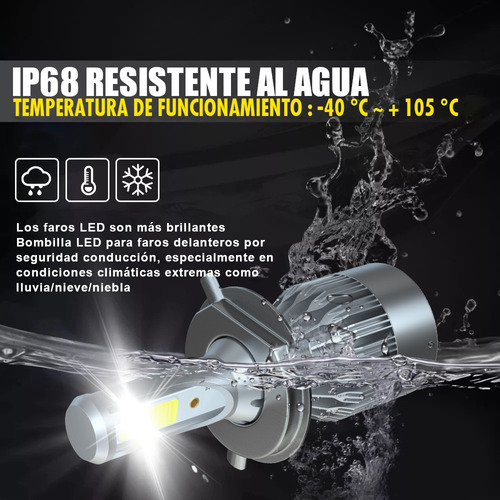 Para Volkswagen Gol 2020 Bombillas De Foco Led 9003 H1 Foto 6