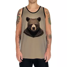 Camiseta Regata Urso Marrom Face Animais Estampa T-shirt 1