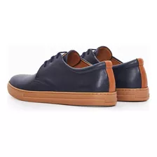 Zapatilla Urbana De Cuero Azul Finn Hombre Boating