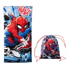 Toalla Playa Spiderman Marvel 70x140cm + Morral Cordel