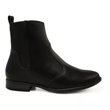 Bota Moleca Salto Baixo Botina Montaria Napa Preto 5335.112