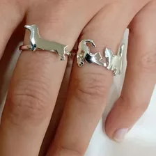 Anillo Perro Salchica O Gatitos En Plata Precio X 1 Modelo