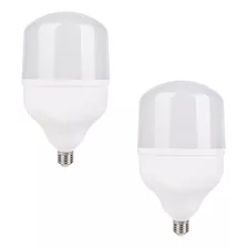 Kit 2 Lampada Led Bulbo 40w Economica Bivolt Branco Neutro