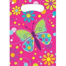 8 Bolsas Para Cumpleaños Cotillón Diseño Mariposas