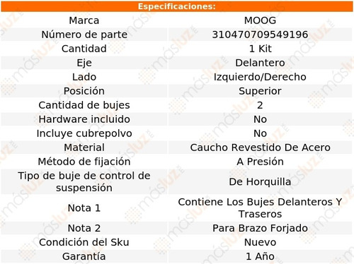 Buje Horquilla Del Izq/der Sup Mercury Marauder 03-04 Moog Foto 2