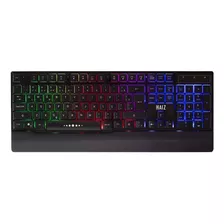 Teclado Gamer Haiz Hz-100 Qwerty Português Brasil Cor Preto Com Luz Rgb