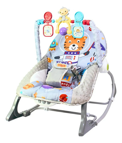 Cadeirinha Descanso Bebe Musical Balanço Vibratória Mobile Cor Cinza