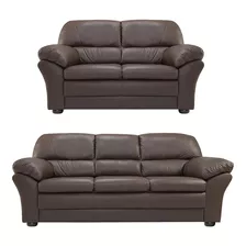 Juego De Living - Sillon 2+3 - Sofa - Cuero Natural - Lcm